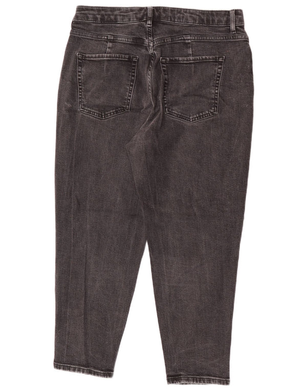 Marks & Spencer Damen Mom Tapered Kurzjeans UK 14 Large W32 L25 Grau