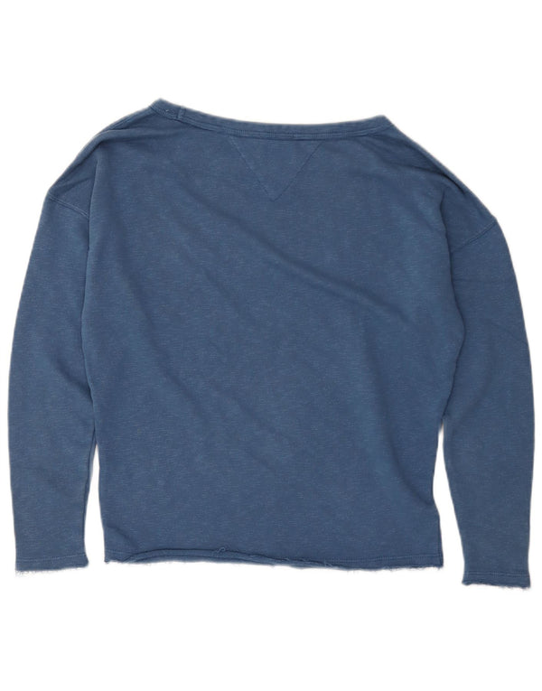 Tommy Hilfiger Damen-Sweatshirt mit Grafik, übergroß, Gr. 6, XS, Blau