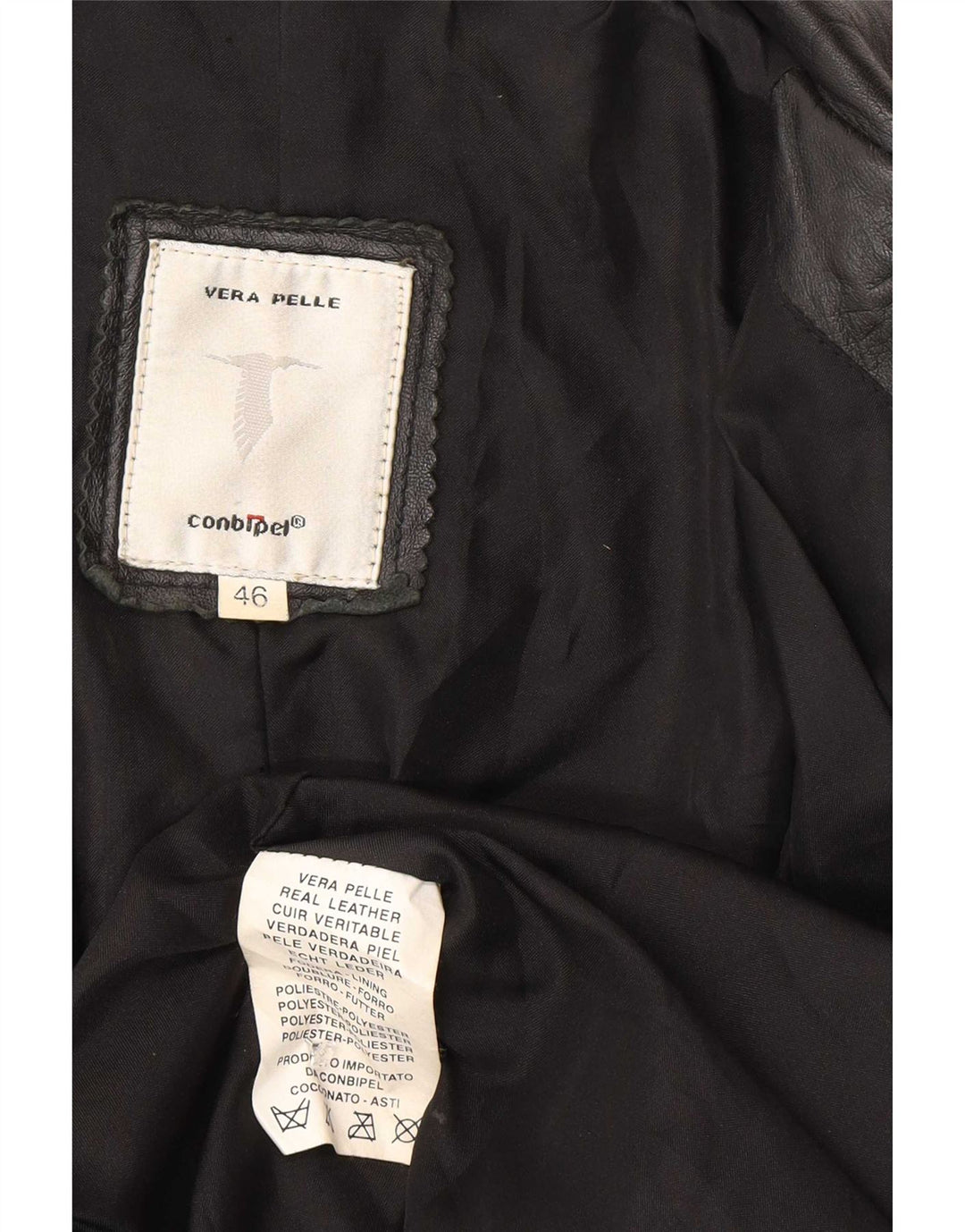 Conbipel Herren Ledermantel IT 46 Kleines schwarzes Leder