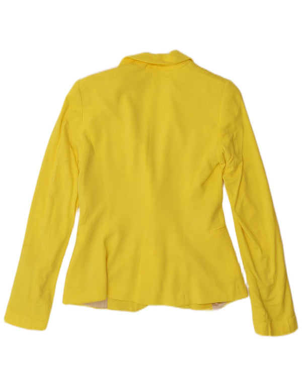 Zara Damen 1-Knopf-Blazerjacke UK 6 XS Gelbe Viskose