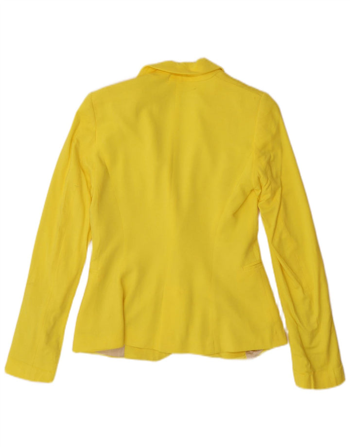 Zara Damen 1-Knopf-Blazerjacke UK 6 XS Gelbe Viskose