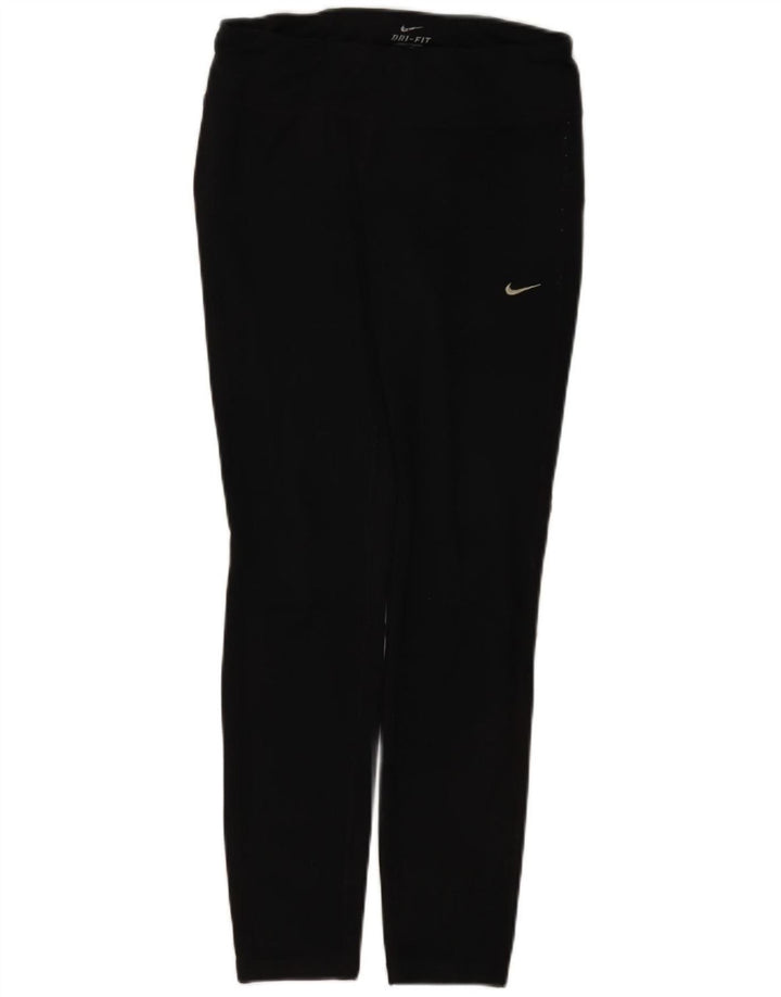 Nike Damen Dri Fit Leggings UK 12 Medium Schwarz Polyester