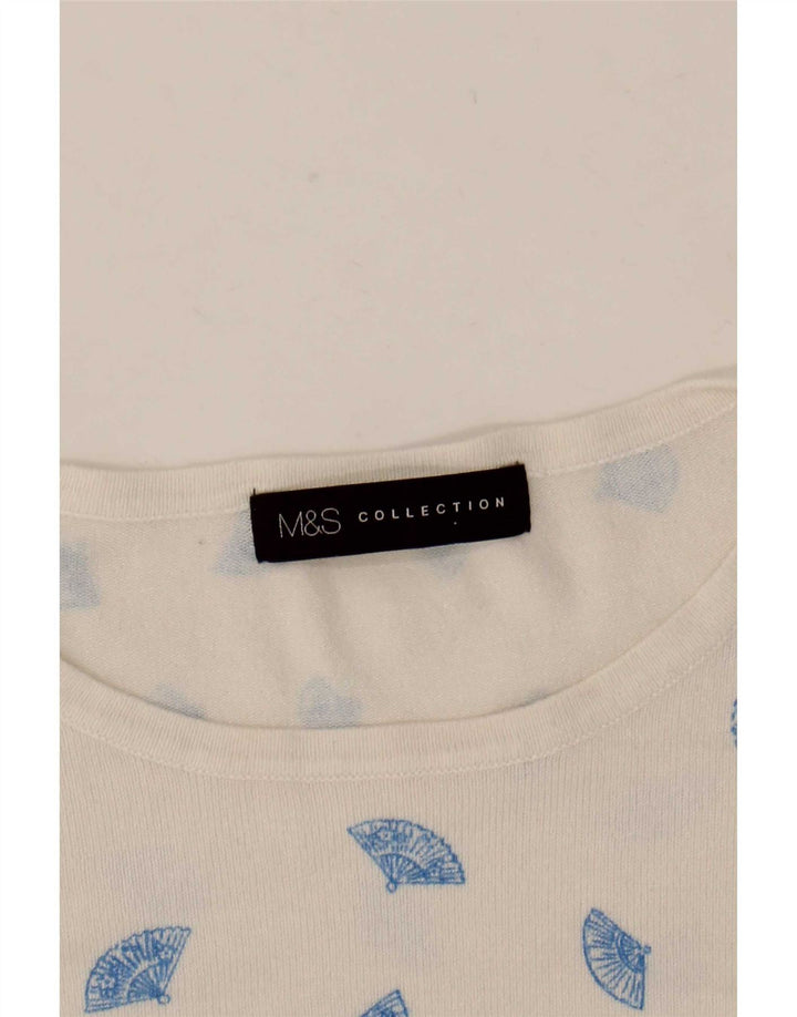 Marks & Spencer Damen-Pullover mit abstraktem Muster und U-Boot-Ausschnitt, Gr. 12, Medi