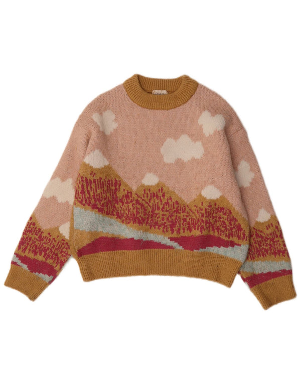 Zara Mädchen-Pullover mit Rundhalsausschnitt, 11–12 Jahre, mehrfarbig, Farbblock