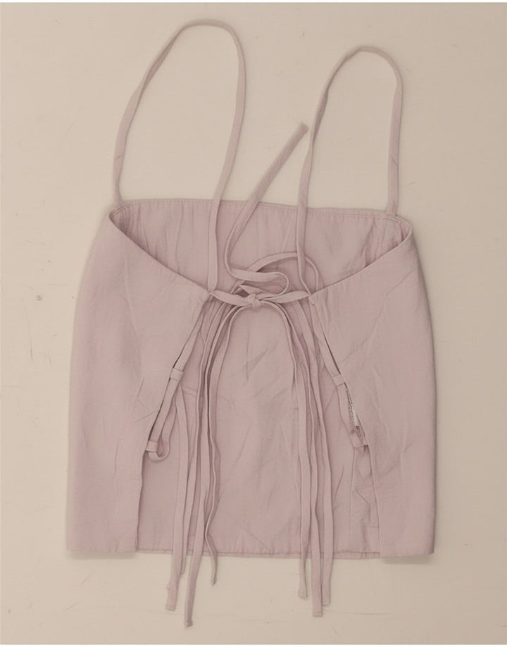 Zara Damen Crop Corset Top UK 8 Small Lila Modal