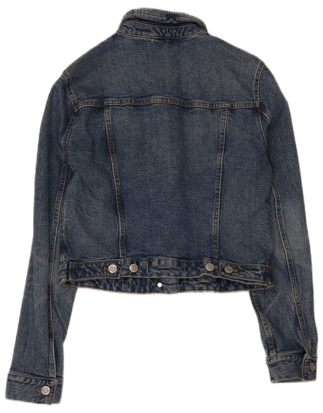 Zara Damen Crop Denim Jacke UK 10 Small Blau