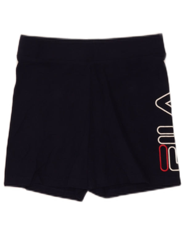 Fila Damen Graphic Sport Shorts UK 4 XS Marineblau Baumwolle