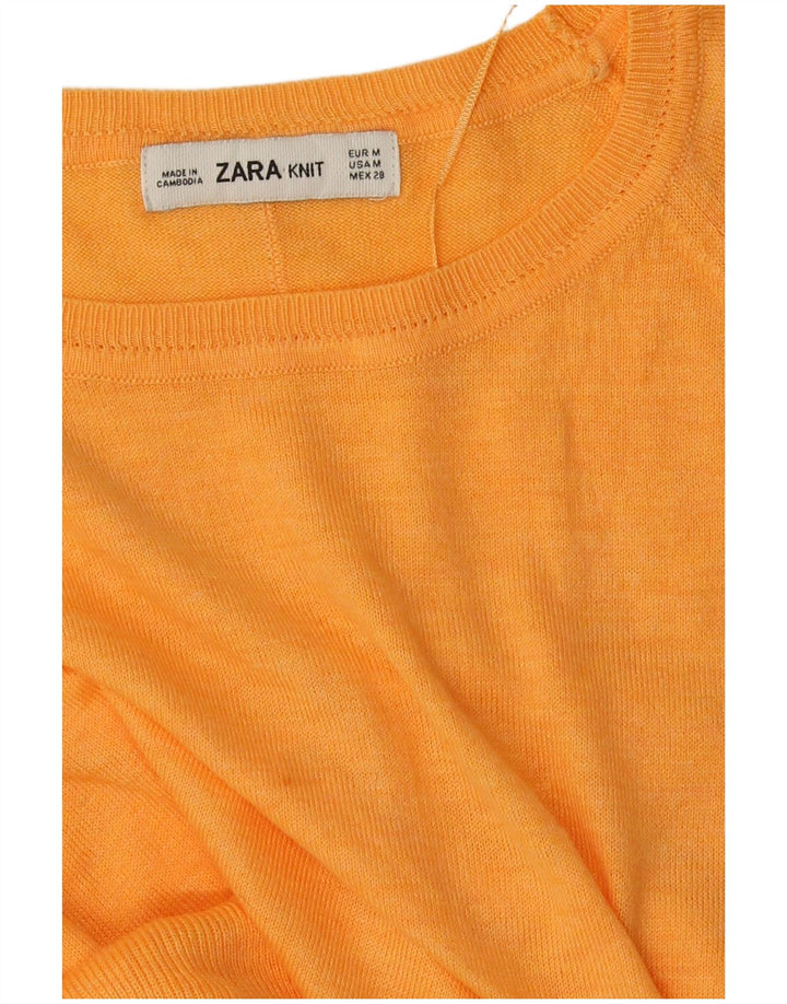 Zara Damen-Pullover mit U-Boot-Ausschnitt, Gr. 14, Mittelorange
