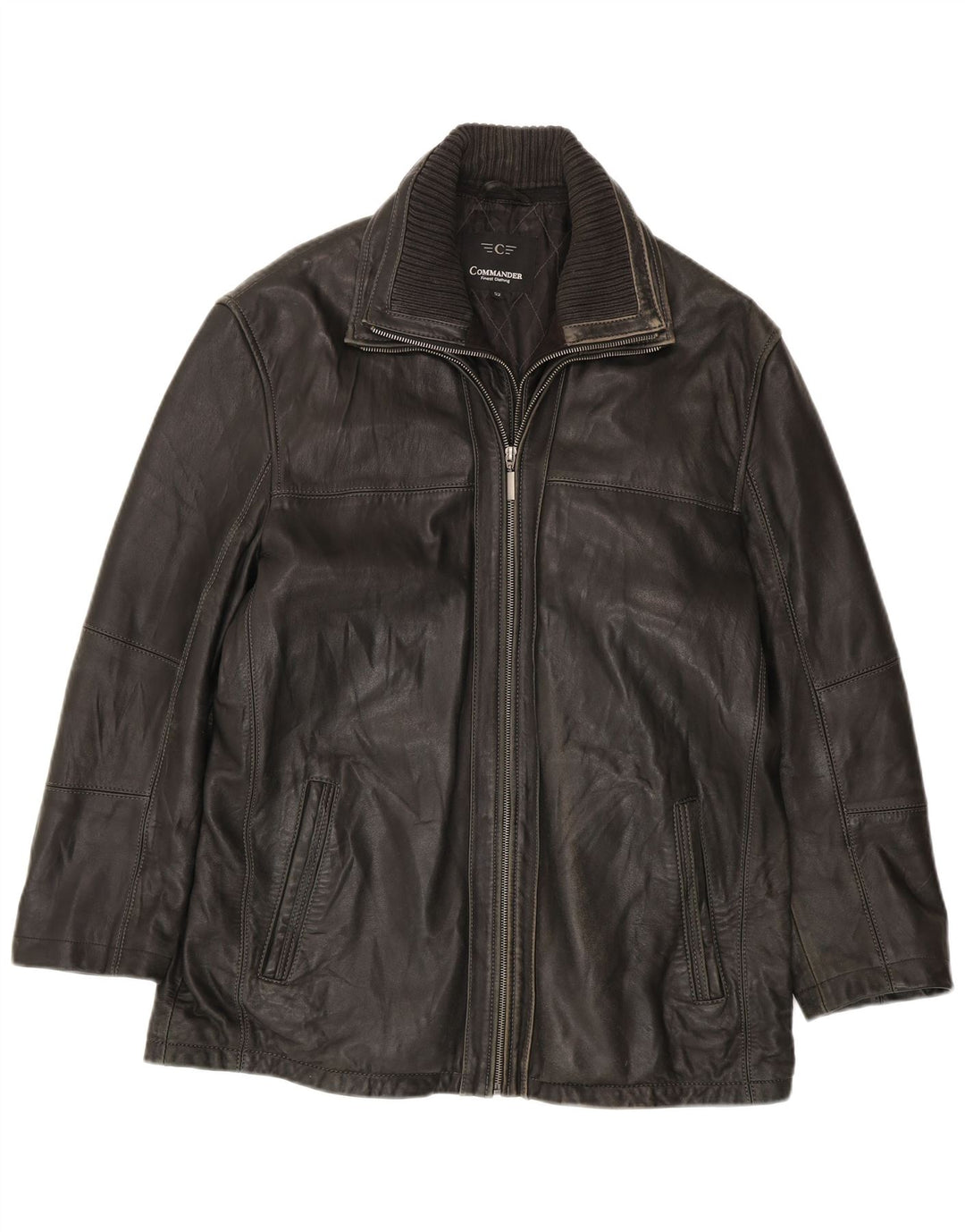 Commander Herren Lederjacke IT 52 XL Schwarzes Leder
