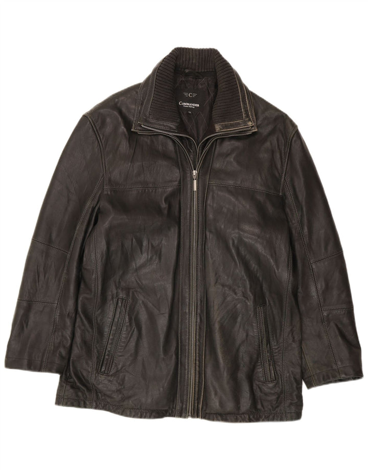 Commander Herren Lederjacke IT 52 XL Schwarzes Leder