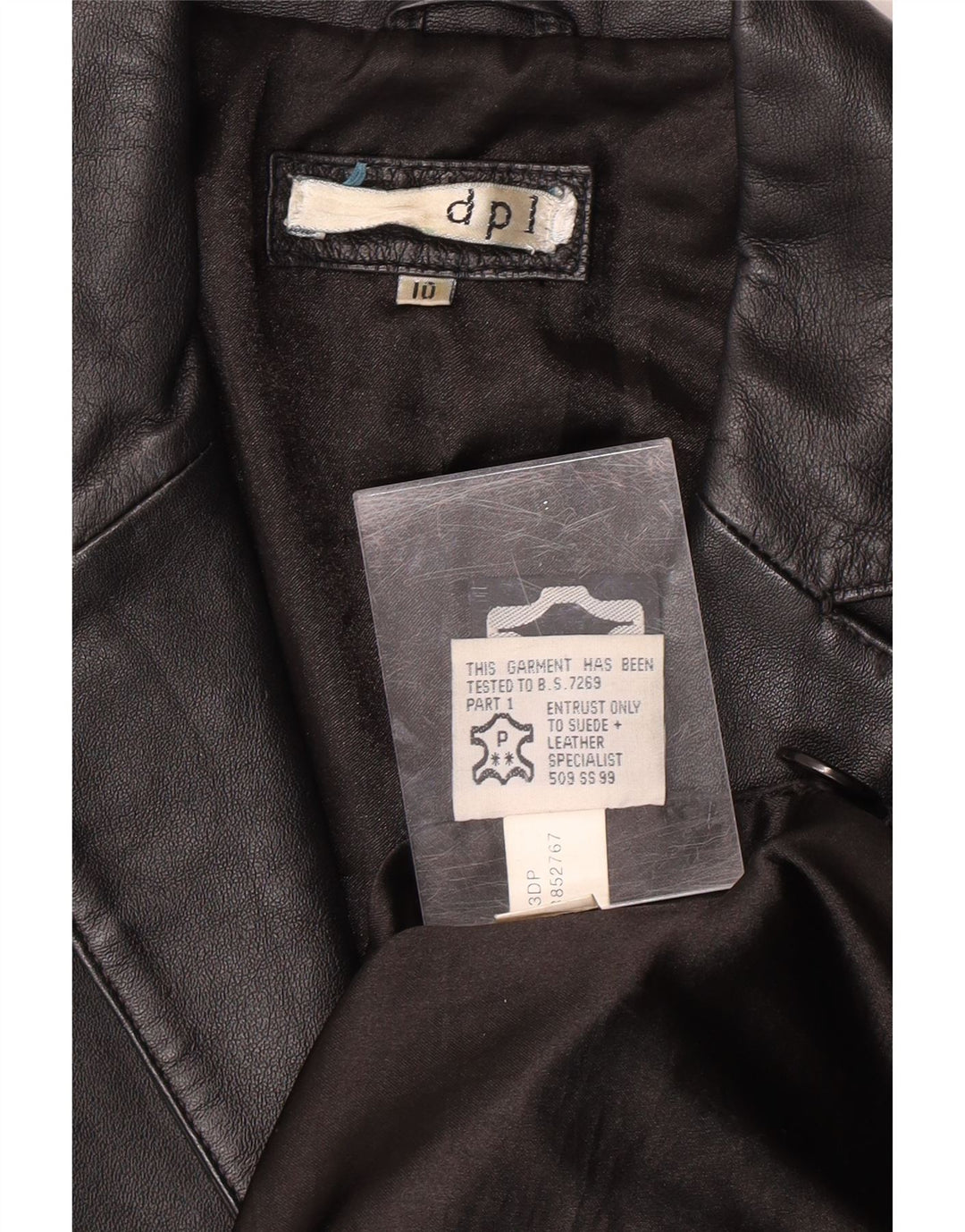 DPL Damen Ledermantel UK 10 Small Schwarzes Leder