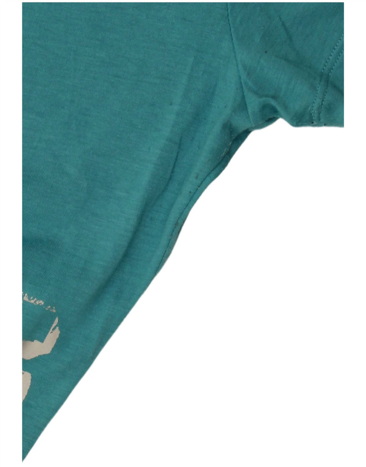 NIKE Damen Slim Fit Graphic T-Shirt Top UK 12 Mittelblaues Polyester