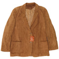 Anfor Damen-Blazerjacke aus Wildleder mit 2 Knöpfen IT 52 2XL Beige Leder