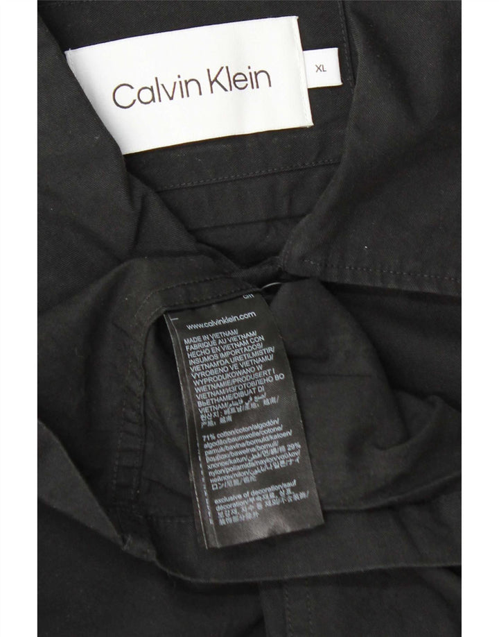 Calvin Klein Herrenhemd XL, schwarze Baumwolle