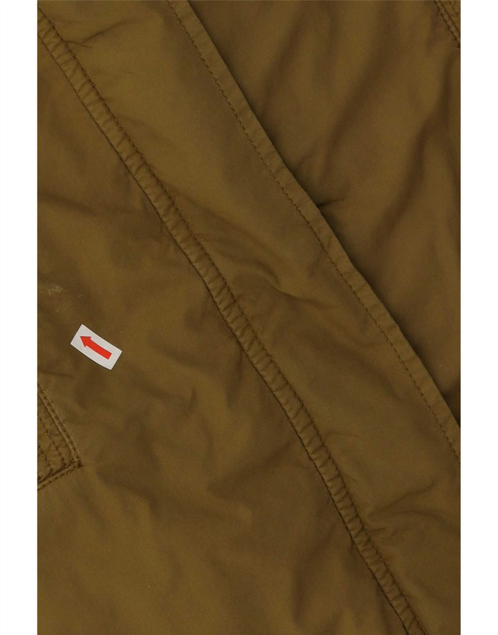 Vintage Damen Sherpa Parka Jacke mit Kapuze EU 40 Medium Khaki Baumwolle