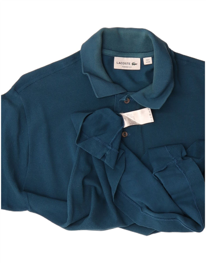 Lacoste Herren-Poloshirt mit klassischer Passform, mittelblaue Baumwolle