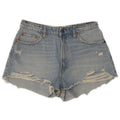 Zara Damen Distressed Denim Shorts EU 42 Large W32 Blaue Baumwolle