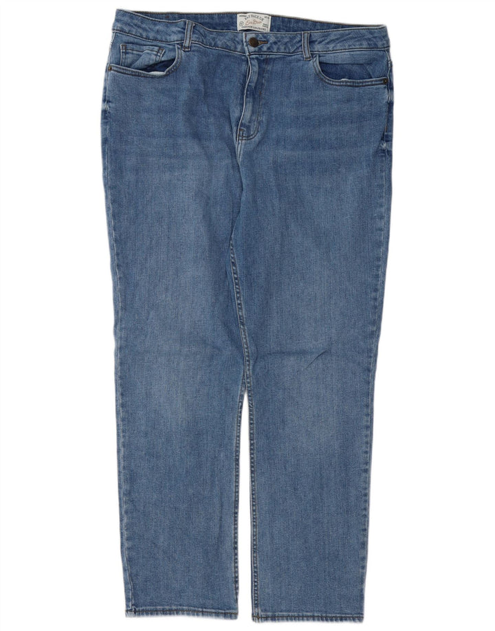 FAT FACE Damen Chesham Girlfriend Straight Jeans UK 16 Large W36 L28 Blau