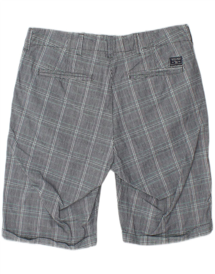 WOOLRICH Herren-Chinoshorts W31 mittelgrau karierte Baumwolle