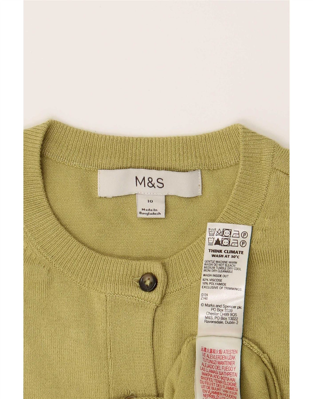 Marks & Spencer Damen-Cardigan-Pullover UK 10 Small Grüne Viskose