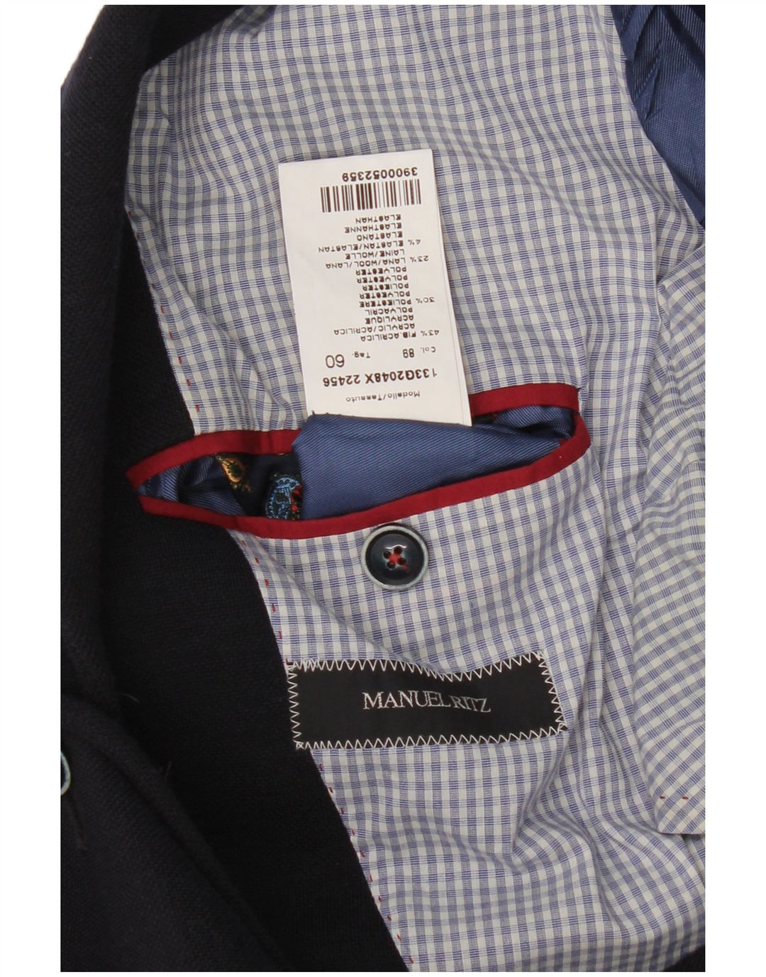 Manuel Ritz Herren-Blazerjacke mit 3 Knöpfen, IT 60 5XL, Marineblau, Acryl