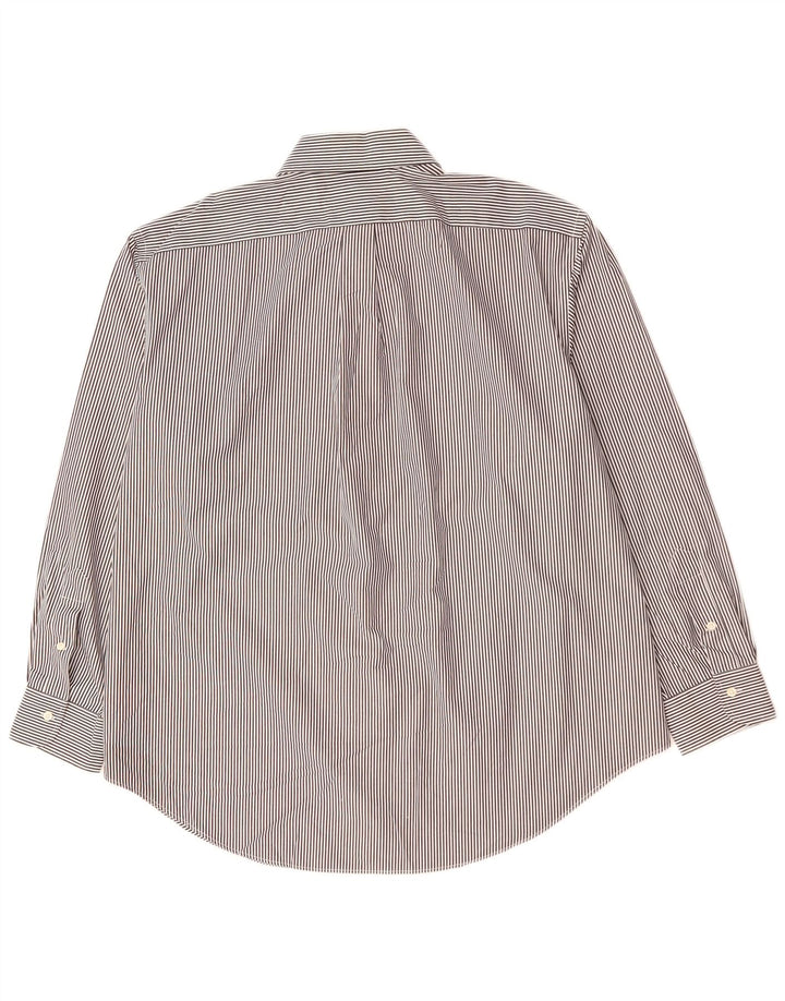 RALPH LAUREN Herrenhemd Größe 18 2XL Schwarze Nadelstreifen-Baumwolle