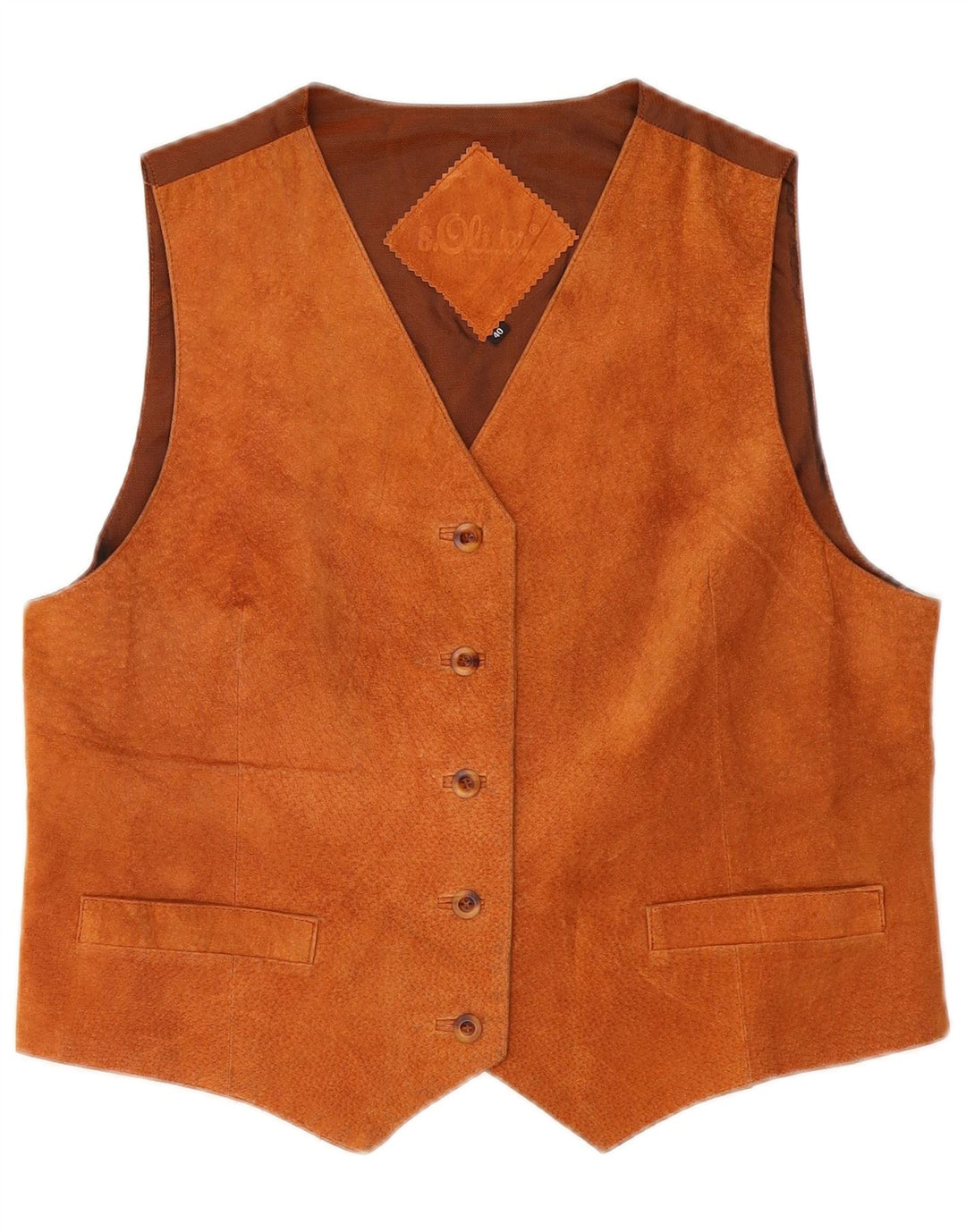 S.Oliver Damen Wildlederweste IT 40 Small Braunes Leder