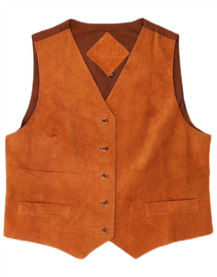 S.Oliver Damen Wildlederweste IT 40 Small Braunes Leder