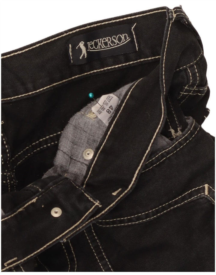 Jeckerson Herren Straight Jeans IT 48 Medium W32 L32 Schwarze Baumwolle