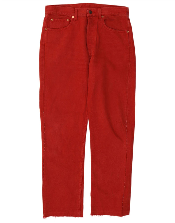 Levi's Herren 501 Straight Jeans W32 L28 Rote Baumwolle