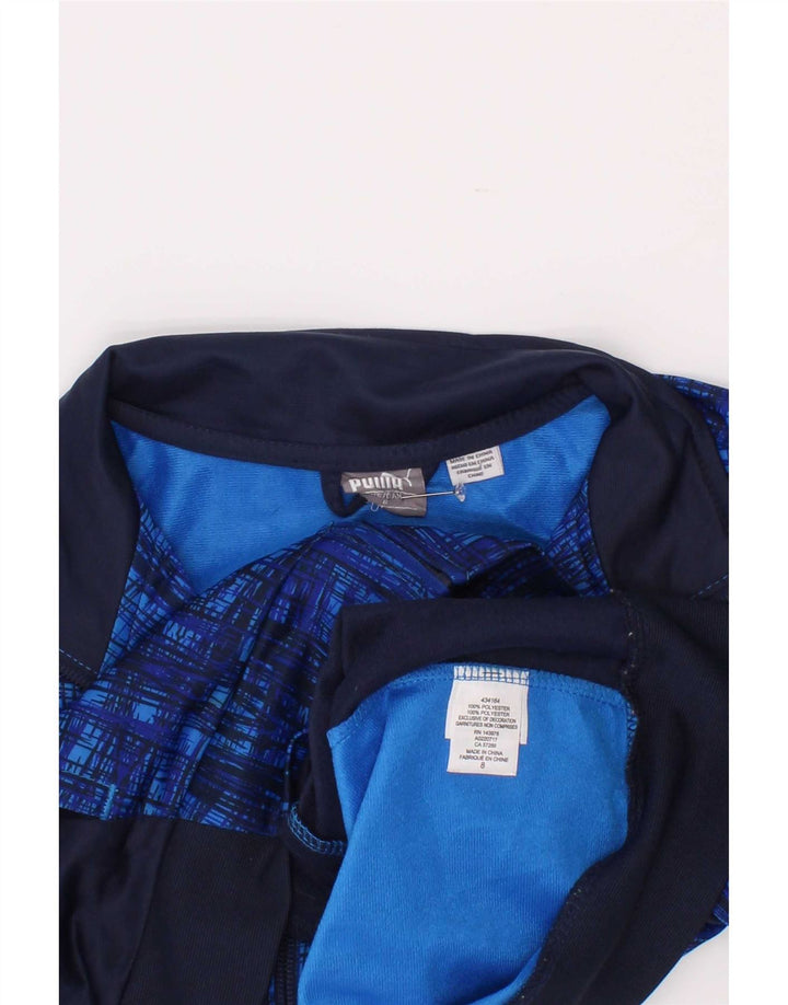 Puma Jungen Grafik-Trainingsanzug-Top-Jacke, 7–8 Jahre, Marineblau, geometrisch