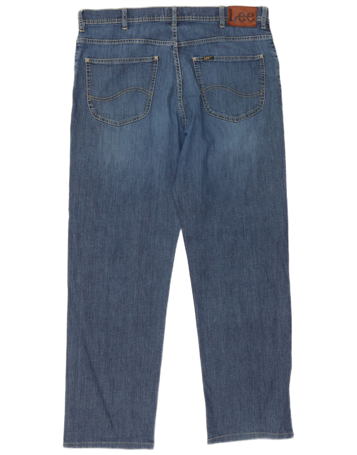 Lee Herren Brooklyn Straight Jeans W38 L31 Blaue Baumwolle