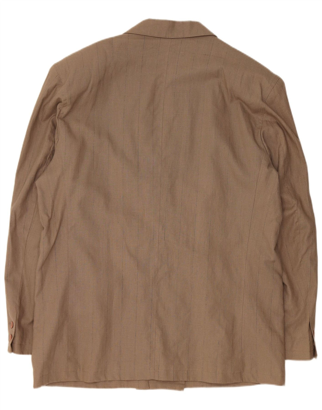 VINTAGE Herren Zweireihiger Blazer Jacke EU 56 3XL Braunes Leinen