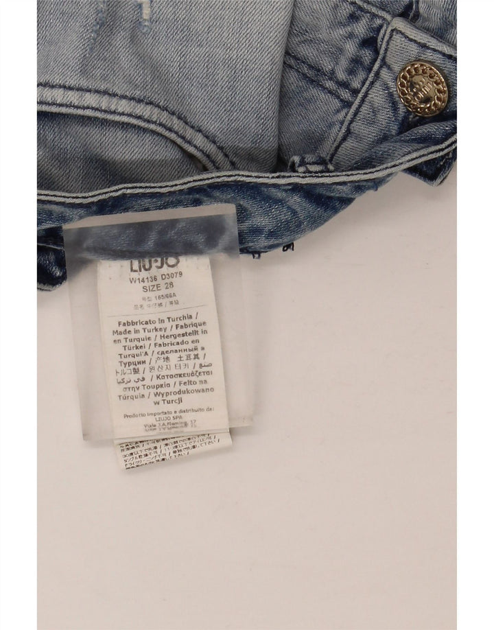 Liu Jo Distressed Mini-Jeansrock für Damen, W28, mittelblaue Baumwolle
