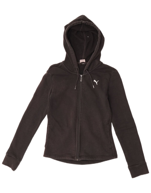 Puma Damen Zip Hoodie Pullover UK 6 XS Schwarz