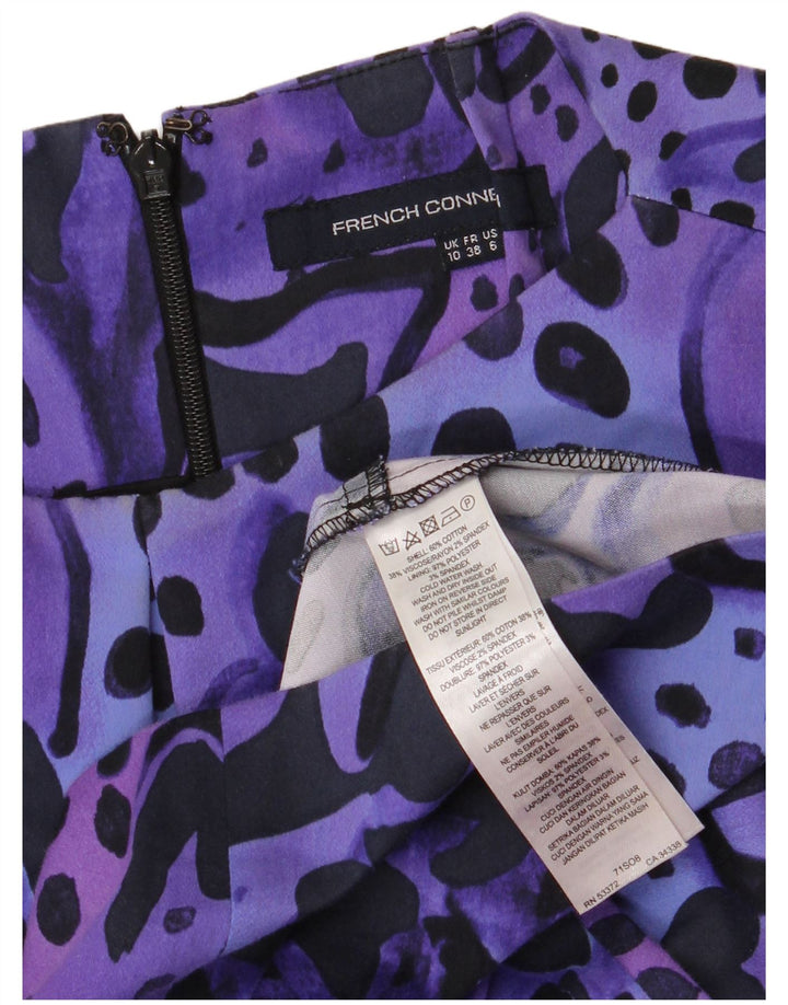 French Connection Damen-Etuikleid mit abstraktem Muster, Größe 40, Lila