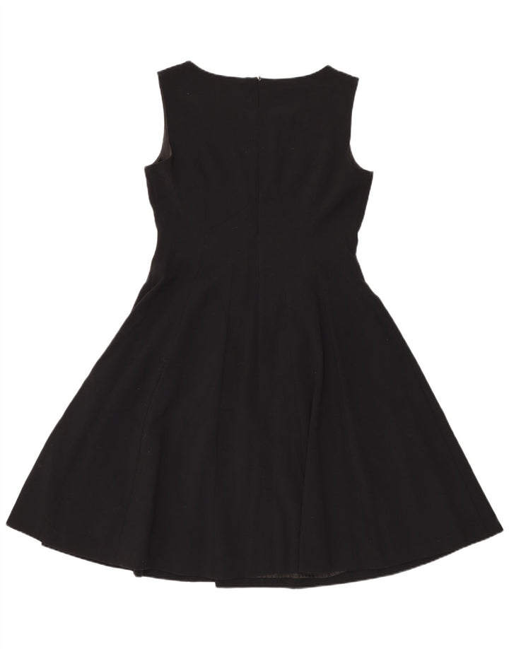 Marks & Spencer Damen Ärmelloses A-Linien-Kleid UK 12 Medium Schwarz Polyester