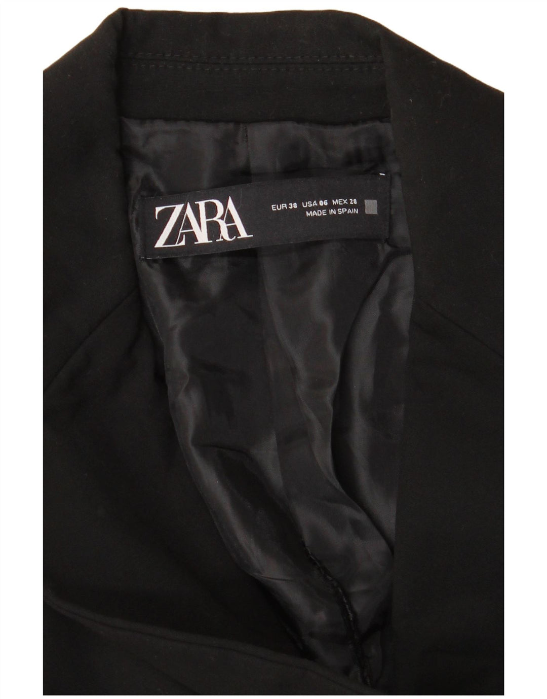 Zara Damen 1-Knopf-Blazerjacke EU 38 Small Schwarz