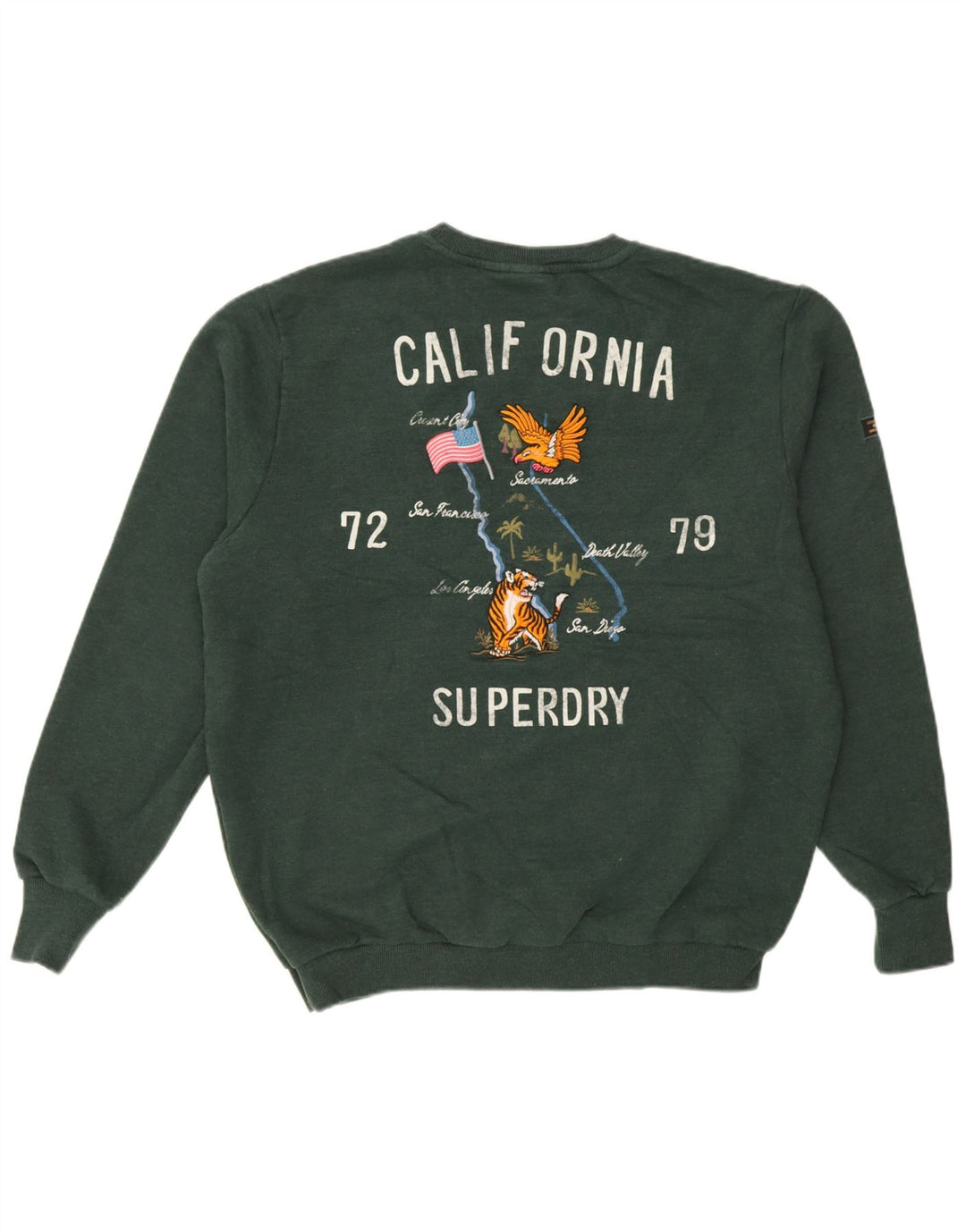 Superdry Herren Grafik-Sweatshirt-Pullover XL aus grüner Baumwolle