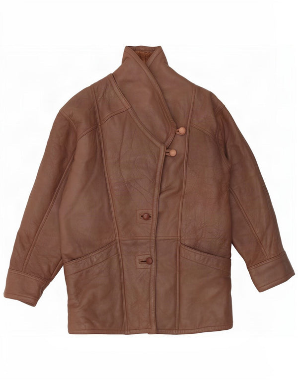 Vintage Damen Lammfelljacke UK 14 Mittelbraun
