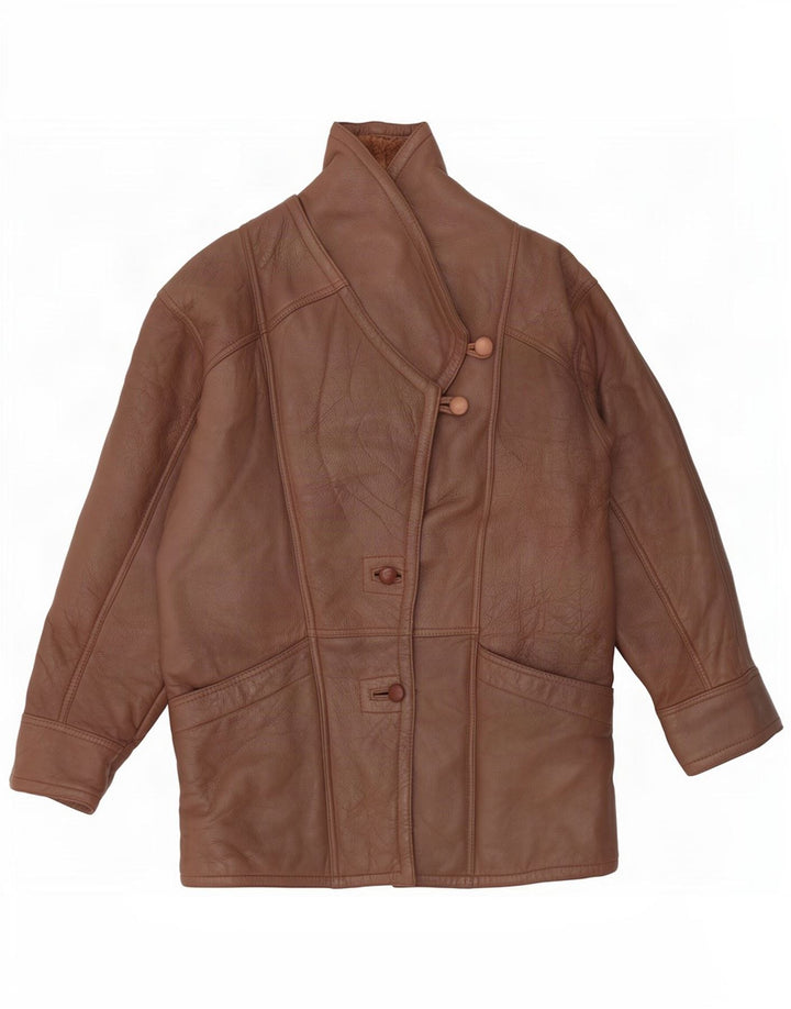 Vintage Damen Lammfelljacke UK 14 Mittelbraun