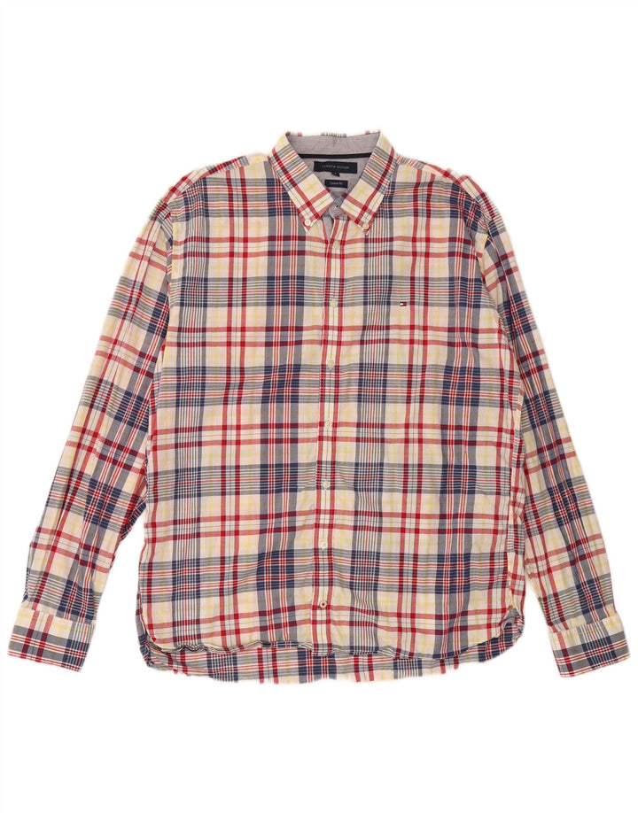 TOMMY HILFIGER Mens Custom Fit Shirt XL Multicoloured Check Cotton