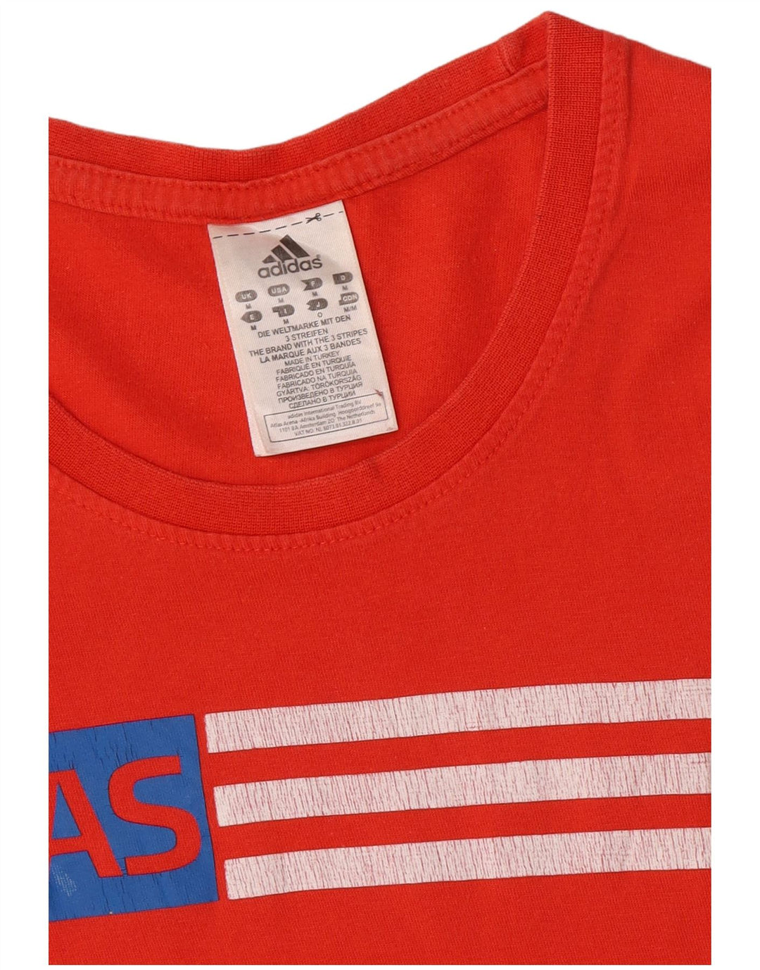 Adidas Herren Grafik-T-Shirt aus mittelroter Baumwolle