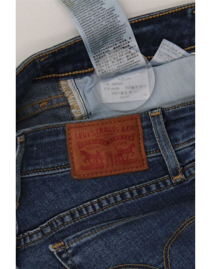 Levi's Damen 714 Straight Jeans W25 L34 Blaue Baumwolle