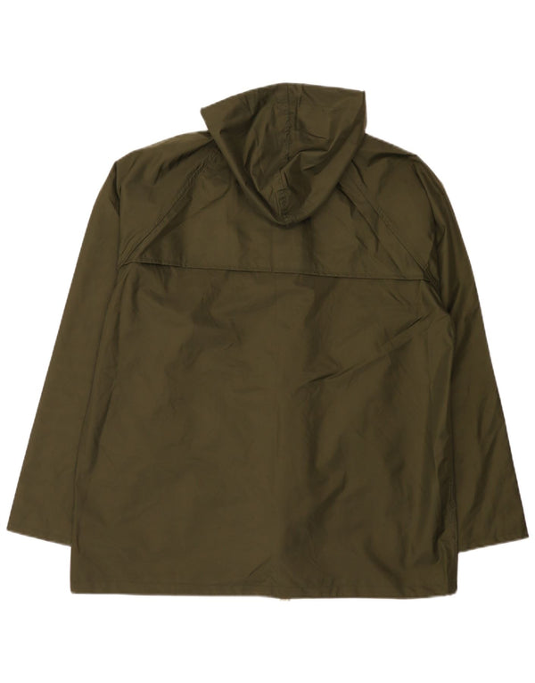 Vintage Herren Regenjacke mit Kapuze IT 50 Large Khaki Nylon