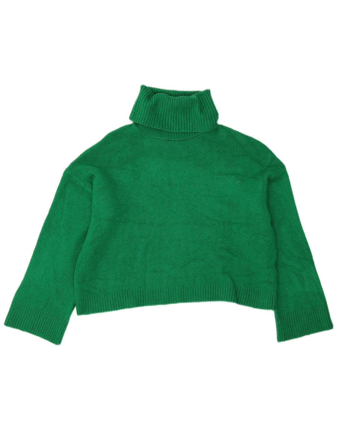 Zara Damen Crop Oversized Rollkragenpullover Pullover UK 10 Small Grün