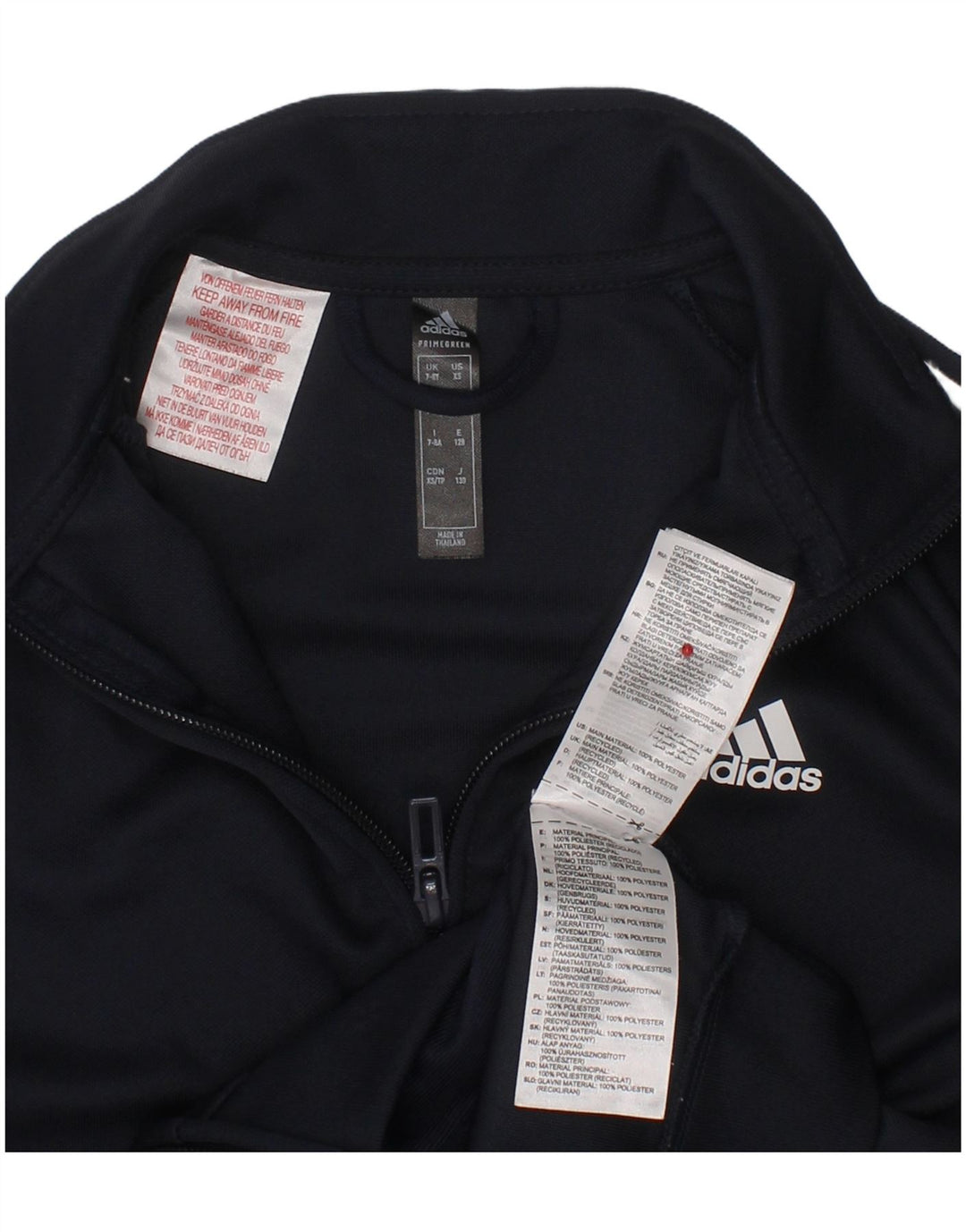 ADIDAS Boys Aeroready Tracksuit Top Jacket 7-8 Years Navy Blue Polyester