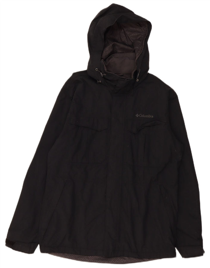 Columbia Herren-Windbreakerjacke mit Kapuze, UK 38, Mittelschwarzes Nylon