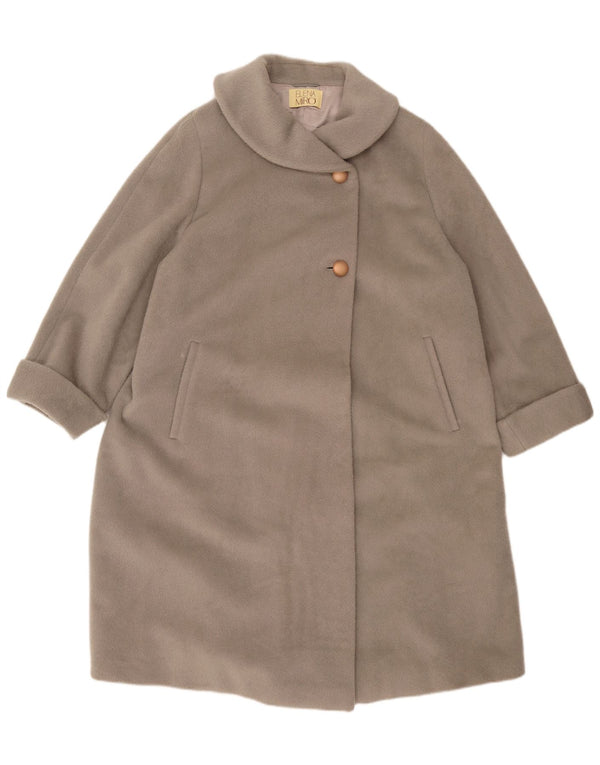 ELENA MIRO Damen Mantel UK 22 3XL Grau Mohair