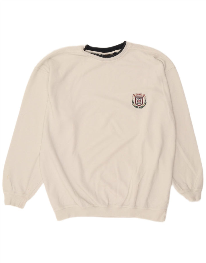 Vintage Herren Sweatshirt Pullover 2XL Weiße Baumwolle